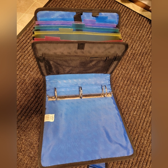 Blue n Black 3-Ring Binder Case It 5-File organizer - Picture 4 of 16